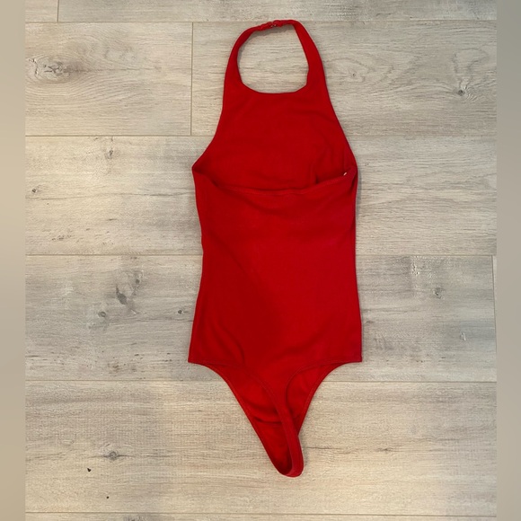 Aritzia Wilfred Halter Red Bodysuit - Picture 2 of 6